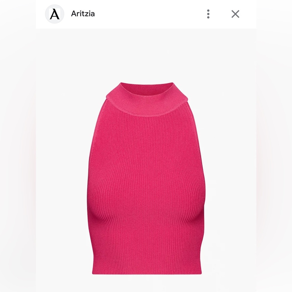 Aritzia - NWT Sculpt Knit Mockneck Halter Top